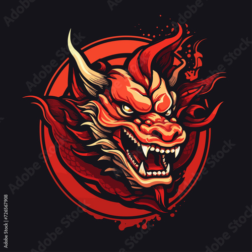 traditional red chinese dragon for chinese new year 2024, chinese logo, chinese lucky dragon symbol, Lùhng, ryū, 龍/竜, yong, 용, mungkorn, มังกรจีน, rồng, generative AI