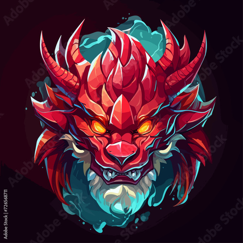 traditional red chinese dragon for chinese new year 2024, chinese logo, chinese lucky dragon symbol, Lùhng, ryū, 龍/竜, yong, 용, mungkorn, มังกรจีน, rồng, generative AI