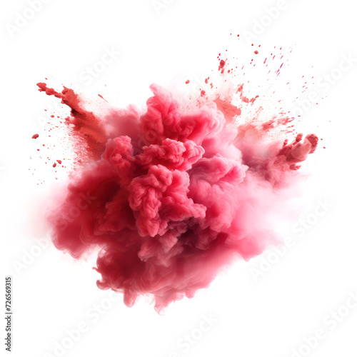 Abstract red dust smoke cloud, a soft explode red dust cloudy on transparent png. 