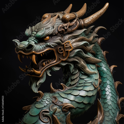 traditional chinese dragon for chinese new year 2024, chinese lucky dragon symbol, Lùhng, ryū, 龍/竜, yong, 용, mungkorn, มังกรจีน, rồng, generative AI