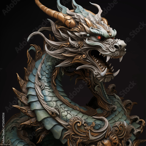 traditional chinese dragon for chinese new year 2024, chinese lucky dragon symbol, Lùhng, ryū, 龍/竜, yong, 용, mungkorn, มังกรจีน, rồng, generative AI