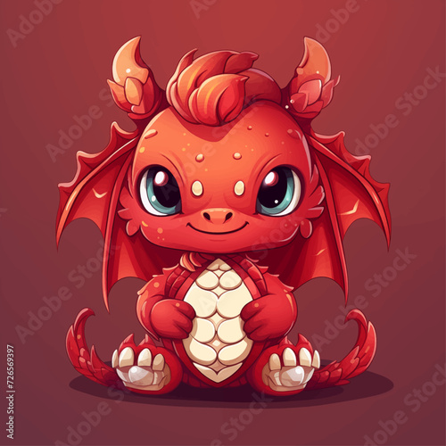 cute chibi chinese dragon for chinese new year 2024, chinese lucky dragon symbol, Lùhng, ryū, 龍/竜, yong, 용, mungkorn, มังกรจีน, rồng, generative AI
