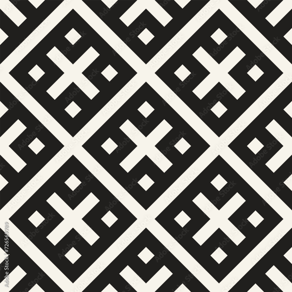 Vector seamless pattern. Repeating geometric elements. Stylish monochrome background design. Vector seamless pattern. Repeating geometric elements. Stylish monochrome background design.