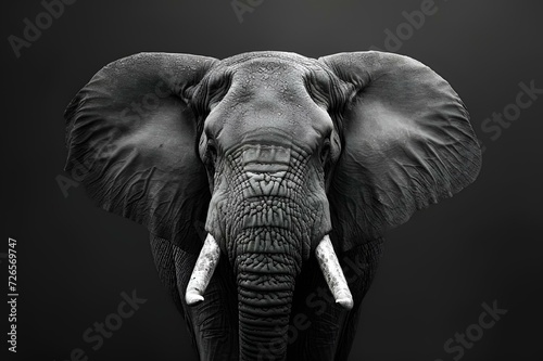 an elephant has it's ears tusked up