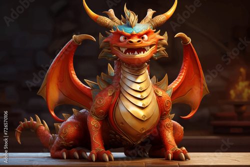 cute chibi chinese dragon for chinese new year 2024, chinese lucky dragon symbol, Lùhng, ryū, 龍/竜, yong, 용, mungkorn, มังกรจีน, rồng, generative AI