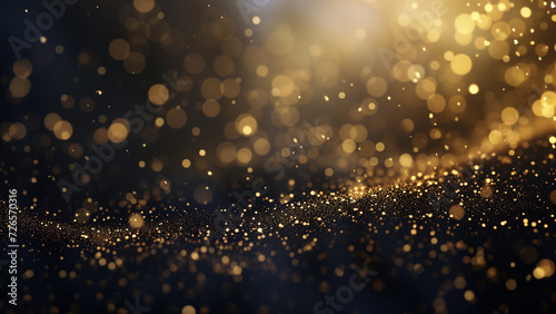 Golden Haze: Small Particles on a Dark Background © DY