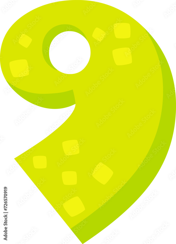 Fototapeta premium 9 Digit Number Funny Alphabet