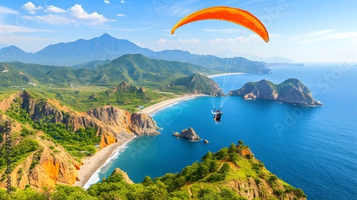 sports in a travel destination, paraglide photo