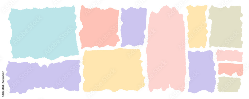 Jagged shapes, ripped paper set. Torn rectangle frames with jagged edges, and textured grunge elements. Silhouettes and vector illustration is isolated in the background. Pastel light colors Jagged shapes, ripped paper set. Torn rectangle frames with jagged edges, and textured grunge elements. Silhouettes and vector illustration is isolated in the background. Pastel light colors