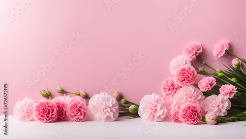 Carnation pink background, suitable for Mother's Day, International Women's Day, and other similar celebrations. Space for text.