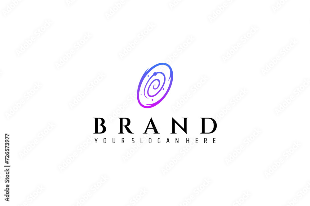 Vector logo template abstract image space galaxy rotating stars Vector logo template abstract image space galaxy rotating stars