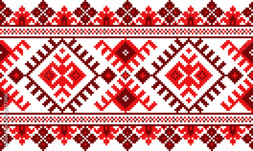 pixel pattern. seamless tribal pattern. local fabric pattern. cross stitch