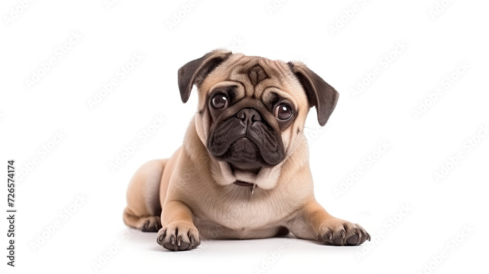 Obraz premium Sad looking dog isolated on white background