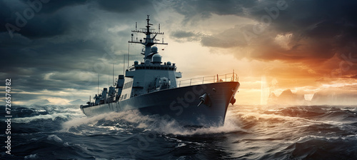 Military Ship at sea ©  Mohammad Xte