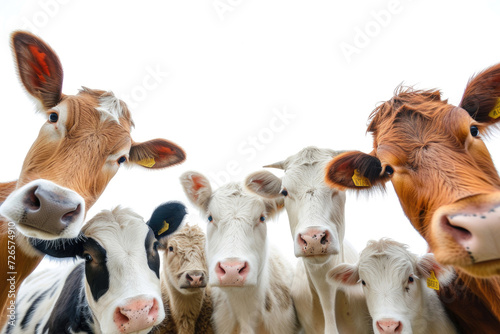 Close-up shots of farm animals' faces against a clean white backdrop