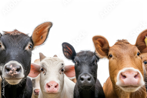 Close-up shots of farm animals' faces against a clean white backdrop