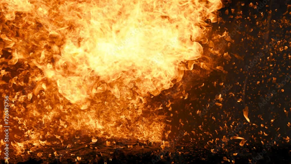 A relentless onslaught of fiery waves demands attention in this captivating video. The unyielding flames cast a mesmerizing glow, creating a dynamic and intense visual spectacle.
