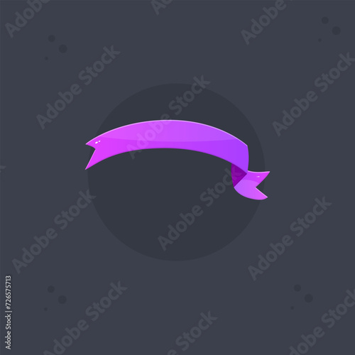 Glossy Purple Right Side Arc Ribbon Isolated Vector