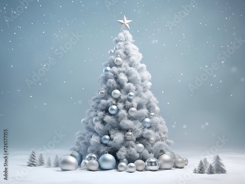 Christmas tree is decorated with all kinds of ornaments