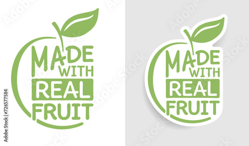 Made with real fruit - label for organic foods