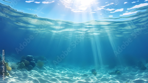 Abstract beautiful beach background with crystal clear water photo