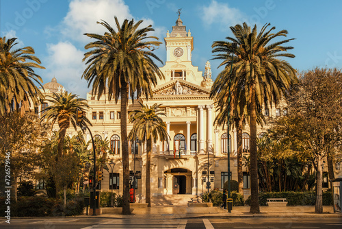 Malaga City Hall (Casa Consistorial de Malaga), also known as La Casona del Parque (Mansion of the Park), Malaga, Spain. Inaugurated in 1919, it is a Baroque Revival building. photo