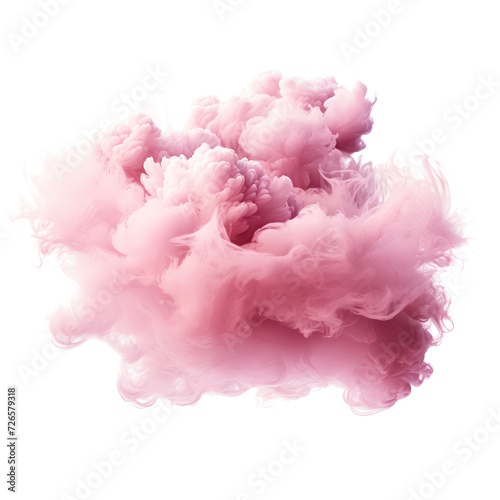 Abstract pink smoke cloud, a soft pink cloudy on transparent png