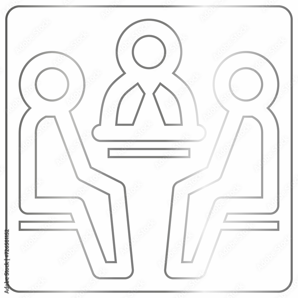 Fototapeta premium People meet gradient icon design. 