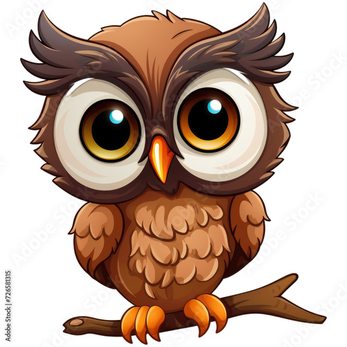 Cute owl clipart isolated on transparent background