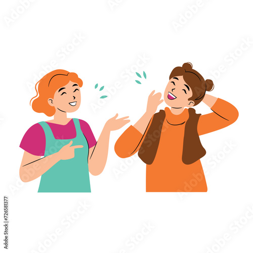 Happy girl having fun with friend, partner