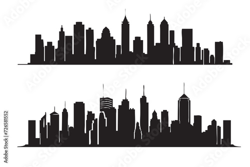 Silhouette of the city. City skyline. Vector illustration.