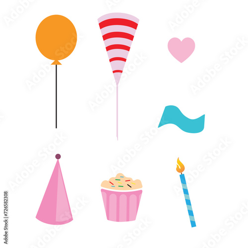birthday party icons vector illustration