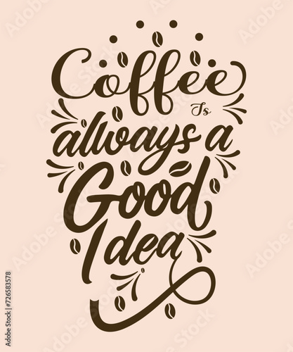 Espresso Elegance Coffee Typography T- Shirt Design
