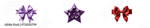 purple and red bow isolated on transparent background png 