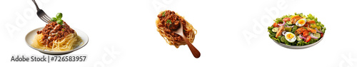 Spaghetti with sauce bolognese isolated on transparent background