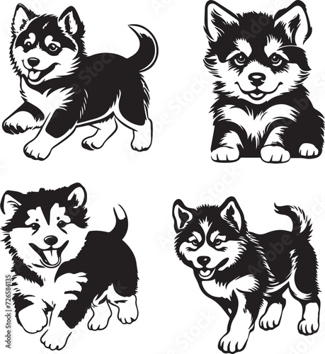 Alaskan Malamute Puppy Stencil