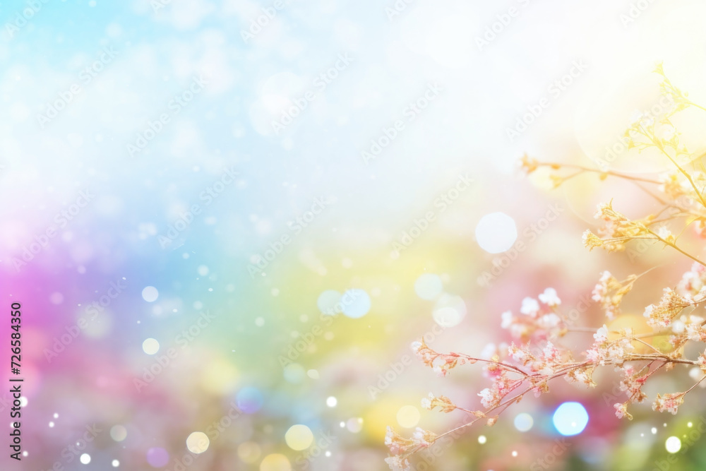 Beautiful multicolored spring blossom background with bokeh lights Beautiful multicolored spring blossom background with bokeh lights