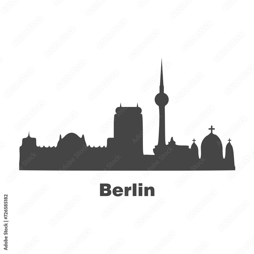 Berlin city icon contour  isolated on white background