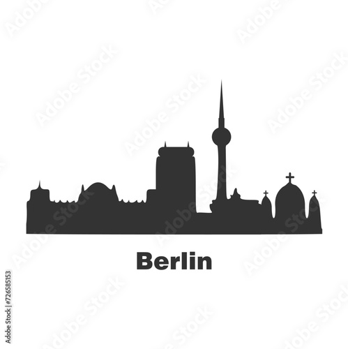 Berlin city icon contour  isolated on white background