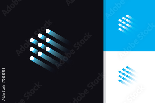 abstract digital technology logo design icon vector template