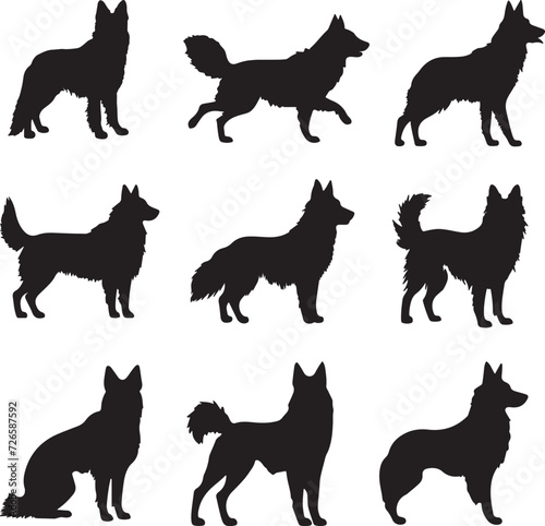 Belgian Tervuren Dog Silhouettes Bundle