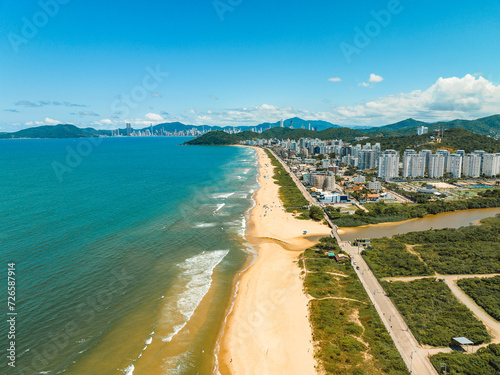 aerial photo with drone of Praia Brava in Itajaí Santa Catarina Brazil
