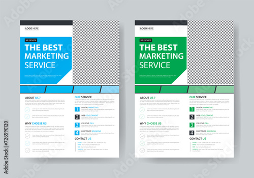 The Flyer Template is made in Adobe Illustrator format. This Template is best suitable for your Business. You can set images and change text, and color very quickly and easily.