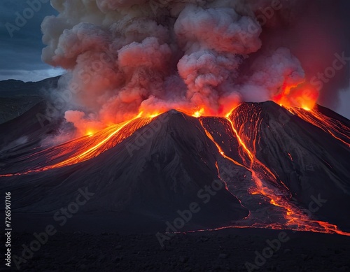 Nature's Fury: Litli-Hrútur Volcanic Eruption Unleashes Fiery Symphony in the Sky
