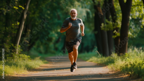 Happy mature man running in park © YauheniyaA