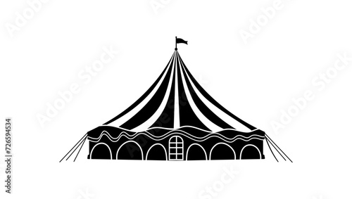 circus tent , black isolated silhouette
