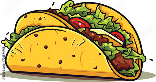 delicious and tasty taco vector illustration