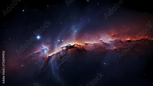 Space galaxy background, 3D illustration of nebulae in the universe