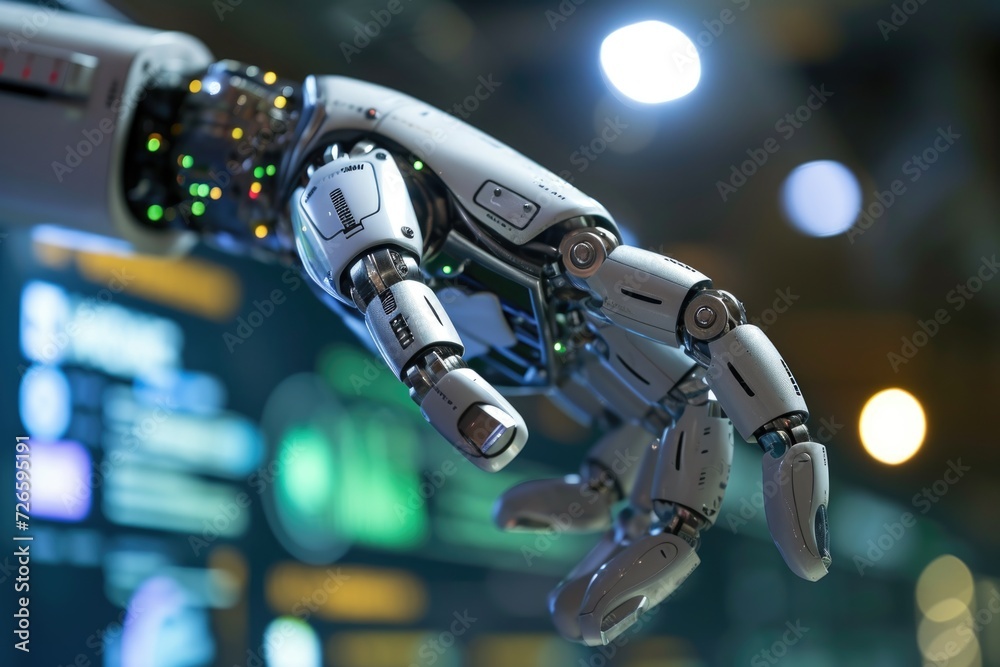 RPA AI Robot Finger Big Data Business Concept RPA AI Robot Finger Big Data Business Concept