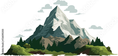 pixel art of a mountain vector illustration
